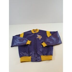 Vintage Minnesota Vikings Jacket Mens Large NFL Football Chalk Line 80s